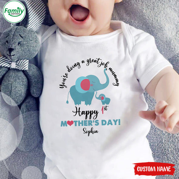 Gift For Future Mummy Happy 1st Mother's Day Baby Onesie - PP - LT1602223