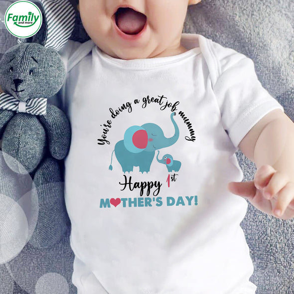 Gift For Future Mummy Happy 1st Mother's Day Baby Onesie - PP - LT1602223