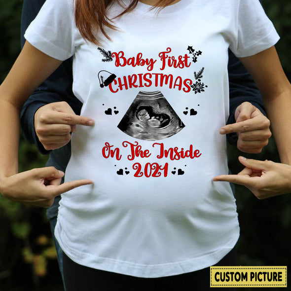 Baby First Christmas On The Inside  T-Shirt - PP - LT3011215