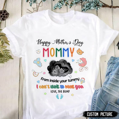 Personalized Gift For Future Mommy I Can't Wait To Meet You T-Shirt - PP - LT1904223