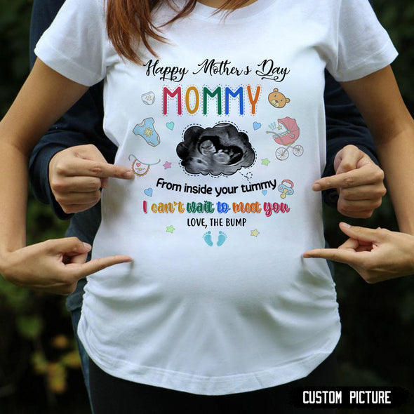 Personalized Gift For Future Mommy I Can't Wait To Meet You T-Shirt - PP - LT1904223