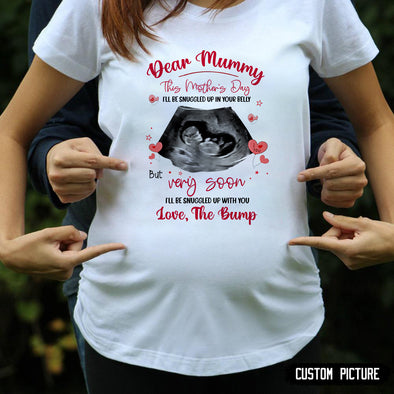 Personalized Gift For Future Mummy I'll Be Snuggled Up In Your Belly T-shirt - PP - LT1402224
