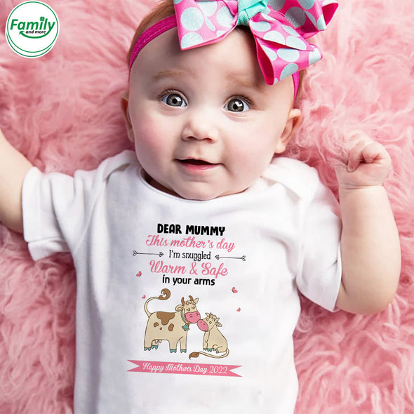 Gift For Future Mummy I'll Be Snuggled Warm & Safe In Your Arms Baby Onesie - PP - LT2302224