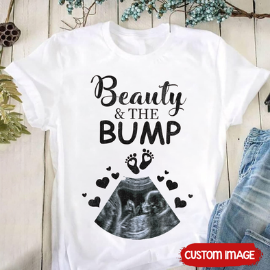 Personalized Gift For Future Mommy Beauty & The Bump T-Shirt - MC - TT0404223 1