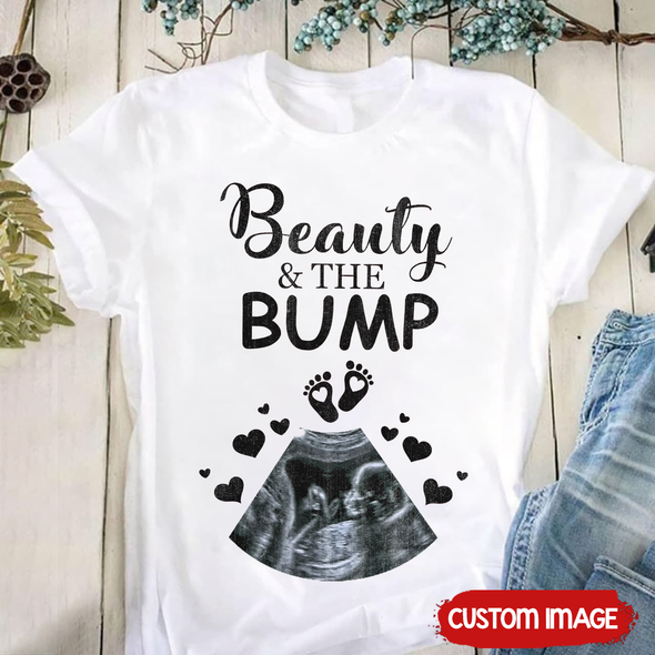 Personalized Gift For Future Mommy Beauty & The Bump T-Shirt - MC - TT0404223 1