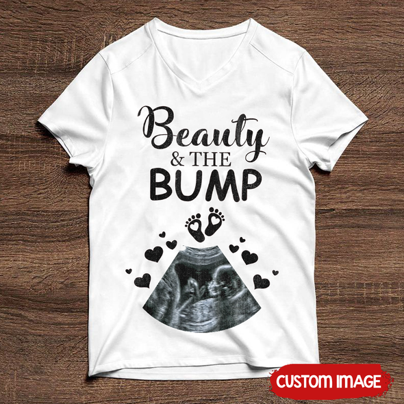 Personalized Gift For Future Mommy Beauty & The Bump T-Shirt - MC - TT0404223 1