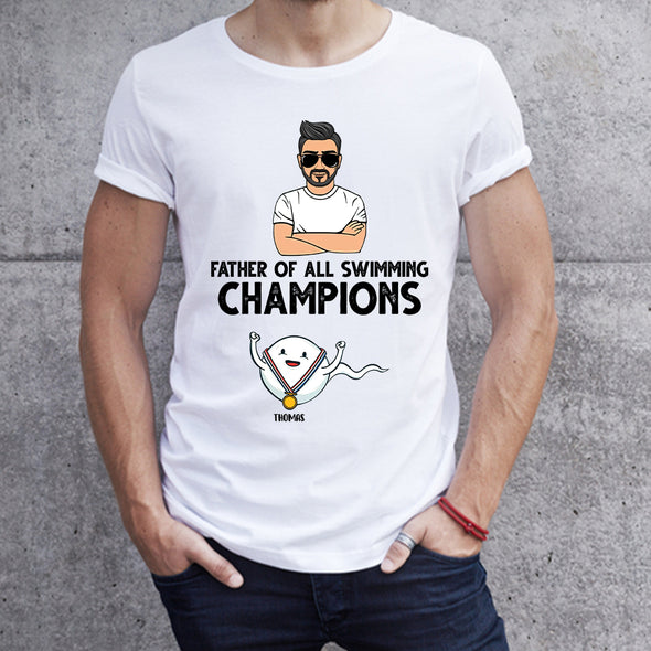 Personalized Gift For Dad Father of all swimming champions Shirt