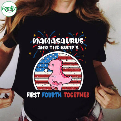 Mamasaurus and the bump's First Fourth Together-nk Premium Fit Mens Tee