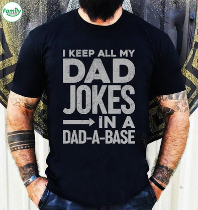 I keep all my Dad Jokes in a Dad a base-nk Premium Fit Mens Tee