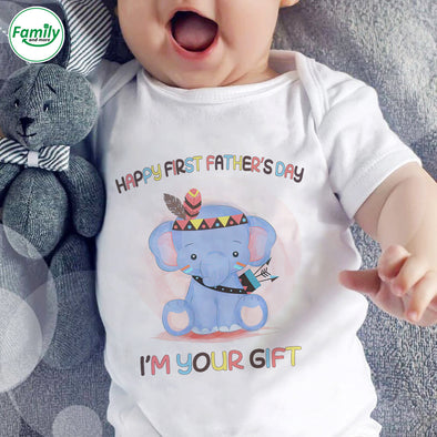 Happy first Father's Day I'm your gift-nk Baby Onesie
