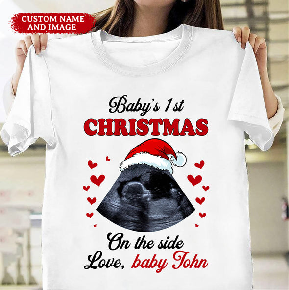 Baby 1st Christmas On The Side T-Shirt - PP - TT0311214