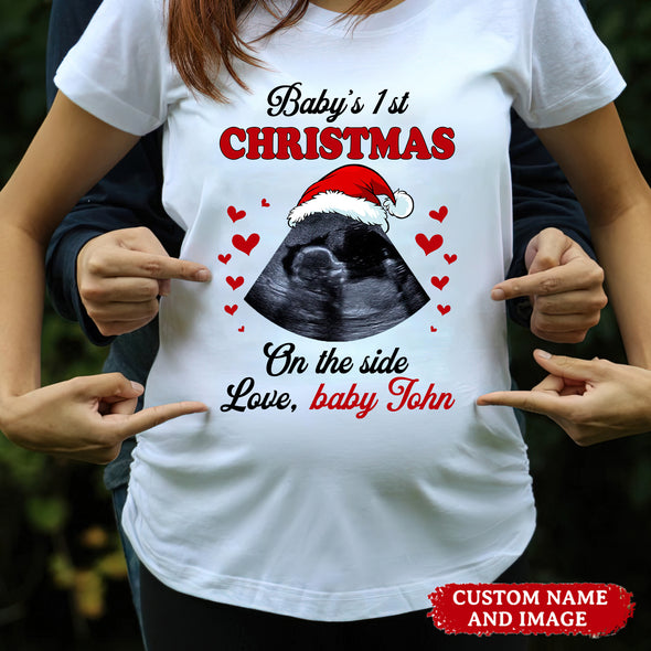 Baby 1st Christmas On The Side T-Shirt - PP - TT0311214