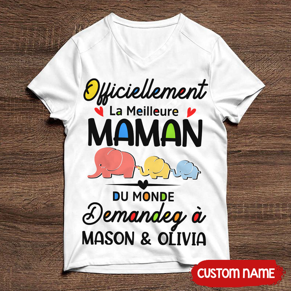 Gift For Mommy Officiellement La Meilleure Maman T-Shirt - AD - TT2903228