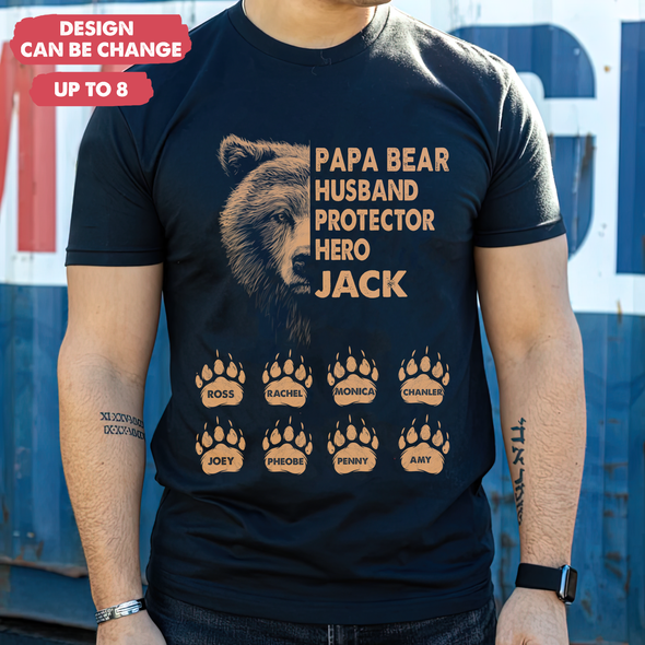 Papa Bear Husband Protector Hero T-Shirt - PP - TT0306224