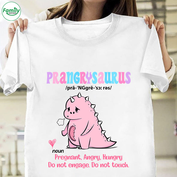 Prangrysaurus Pregnaut Angry Hungry Premium Fit Ladies Tee