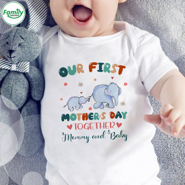 Gift For Mommy Our First Mother's Day Together Baby Onesie - PP - LT3003224