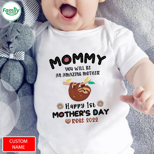 Gift For Mommy Happy 1st Mother's Day Baby Onesie - PP - LT0104225