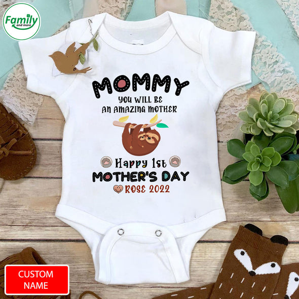 Gift For Mommy Happy 1st Mother's Day Baby Onesie - PP - LT0104225