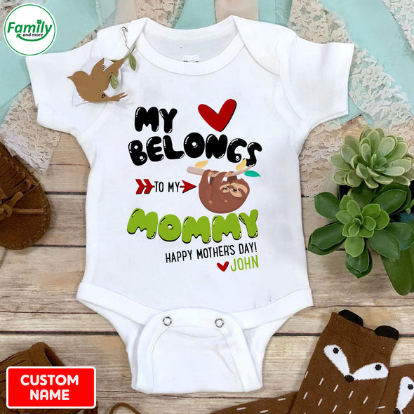 Personalized Gift For Mommy My Heart Belongs To My Mommy Baby Onesie - PP - LT3103225