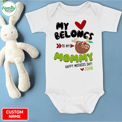 Personalized Gift For Mommy My Heart Belongs To My Mommy Baby Onesie - PP - LT3103225