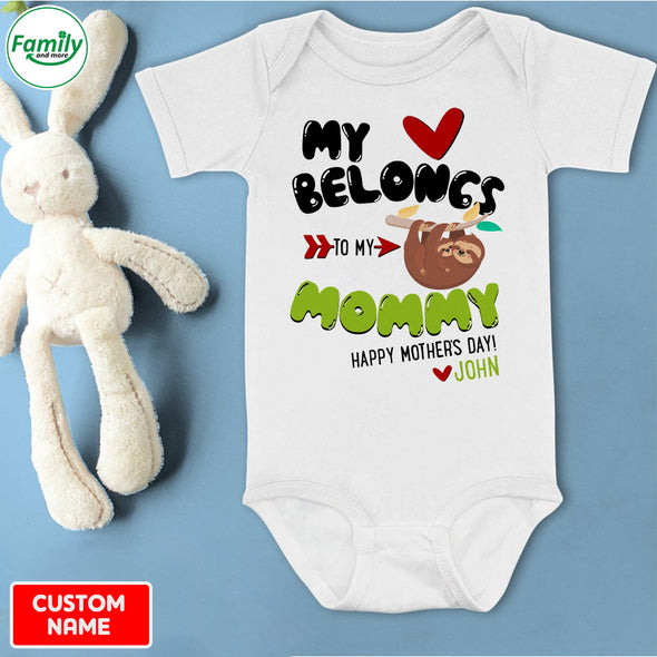 Personalized Gift For Mommy My Heart Belongs To My Mommy Baby Onesie - PP - LT3103225