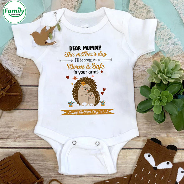 Gift For Future Mummy This Mother's Day I'll Be Snuggled Warm & Safe In Your Arms Baby Onesie - PP - LT1003226