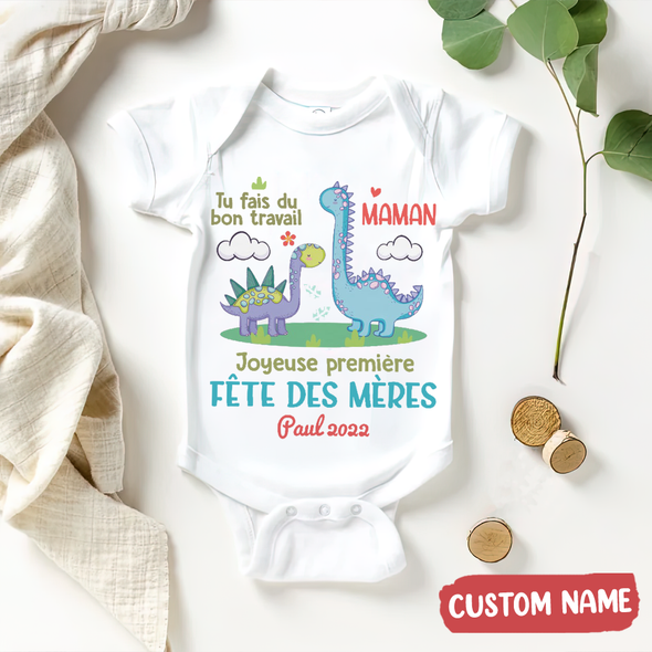 Tu Fais Du Bon Traivail Maman Baby Onesie - AD - TT020422 2