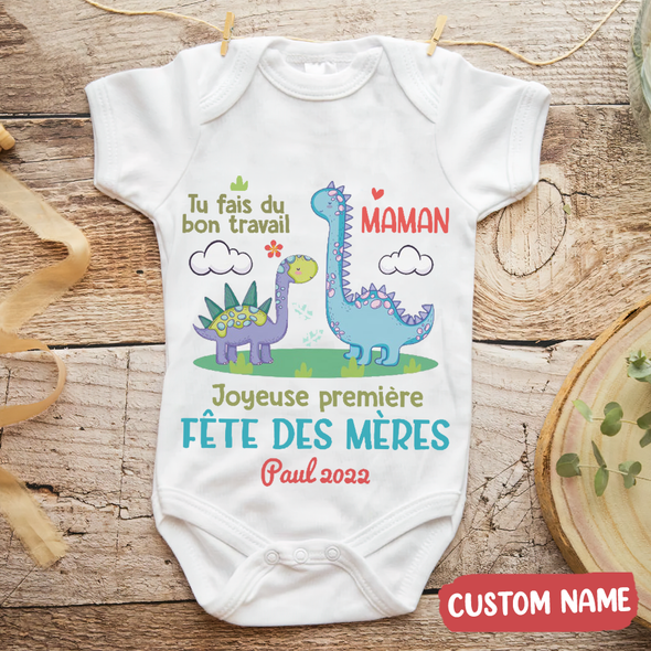 Tu Fais Du Bon Traivail Maman Baby Onesie - AD - TT020422 2