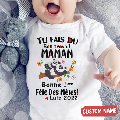 Tu Fais Du Bon Traivail Maman Baby Onesie - AD - TT040422 1