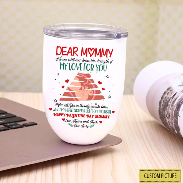 Personalized Gift For Future Mommy Happy Valentine's Day Mommy Wine Tumbler  - PP - LT1301212