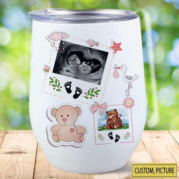 Personalized Gift For Future Mummy Ricks and Kisses From The Bump Wine Tumbler - LP - LT2401222