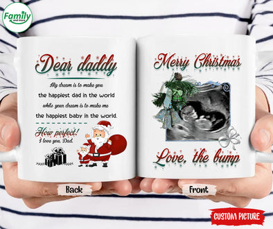 Personalized Gift For Daddy Merry Christmas Love, the Bump Mugs - pp