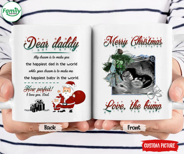 Personalized Gift For Daddy Merry Christmas Love, the Bump Mugs - pp