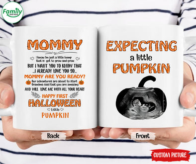 Personalized Gift For Wife Expecting A Little Pumpkin Mugs - Mc