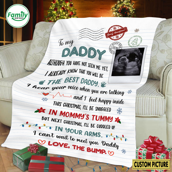 Personalized Gift For Future Daddy I Can't Wait To Meet You Blanket - NT-HB1611224