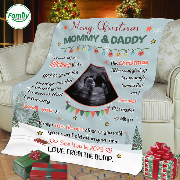 Personalized Gift For Future Mommy And Daddy Love From The Bump Blanket - NT-HB2311224