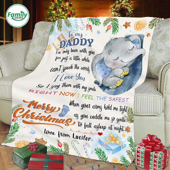 Personalized Gift For Daddy I Love You Merry 1st Christmas Blanket - NT-HB1811224