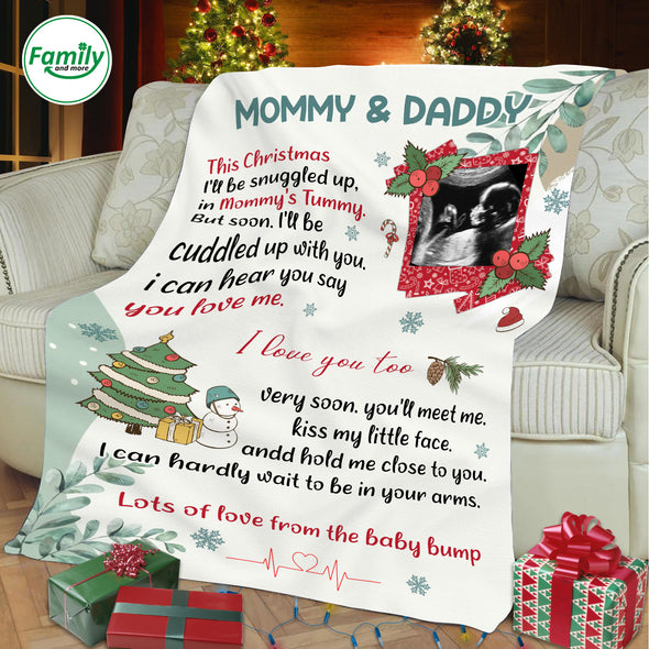 Personalized Gift For Future Mommy And Daddy Lots Of Love From The Baby Bump Blanket - NT-HB2411222