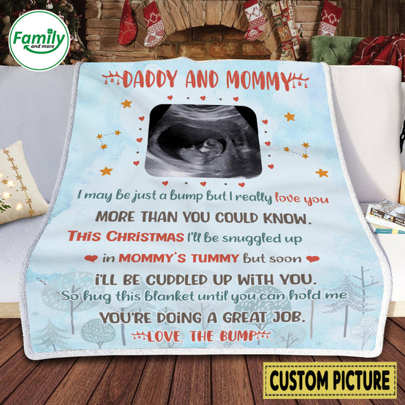 Personalized Gift For Future Mommy And Daddy Love From The Bump Blanket - NT-HB2411221