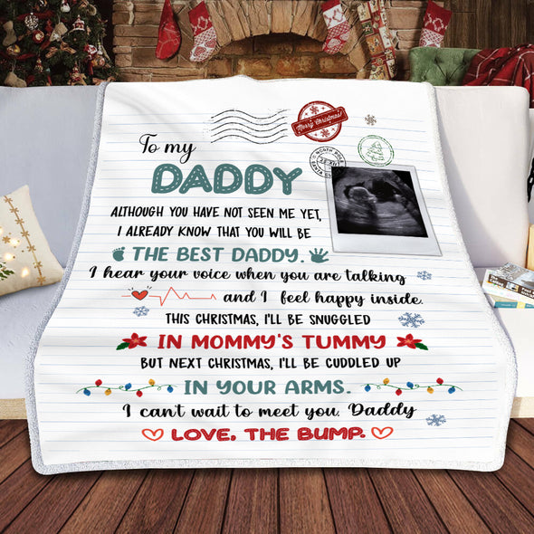Personalized Gift For Future Daddy I Can't Wait To Meet You Blanket - NT-HB1611224