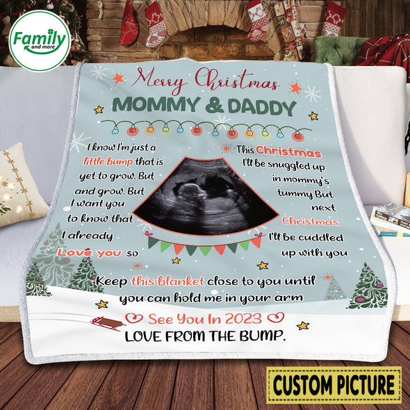 Personalized Gift For Future Mommy And Daddy Love From The Bump Blanket - NT-HB2311224