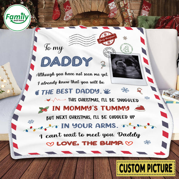 Personalized Gift For Future Daddy Love, The Bump Blanket - NT-HB2411223