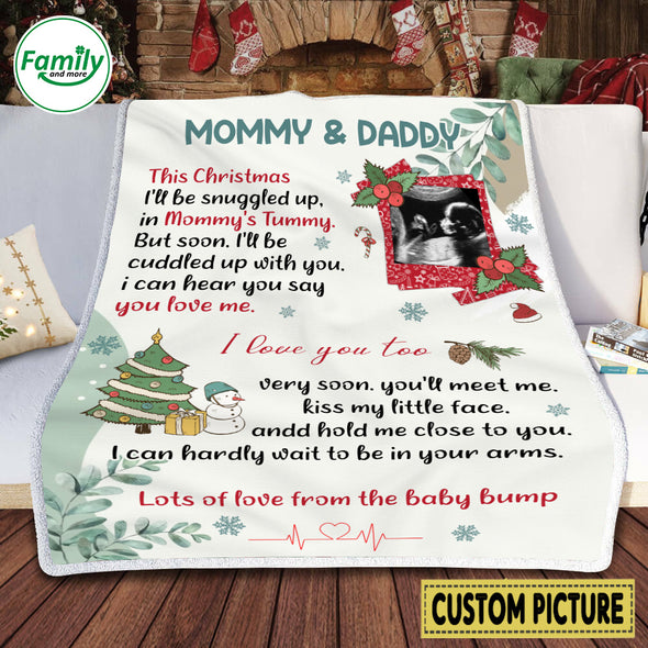 Personalized Gift For Future Mommy And Daddy Lots Of Love From The Baby Bump Blanket - NT-HB2411222