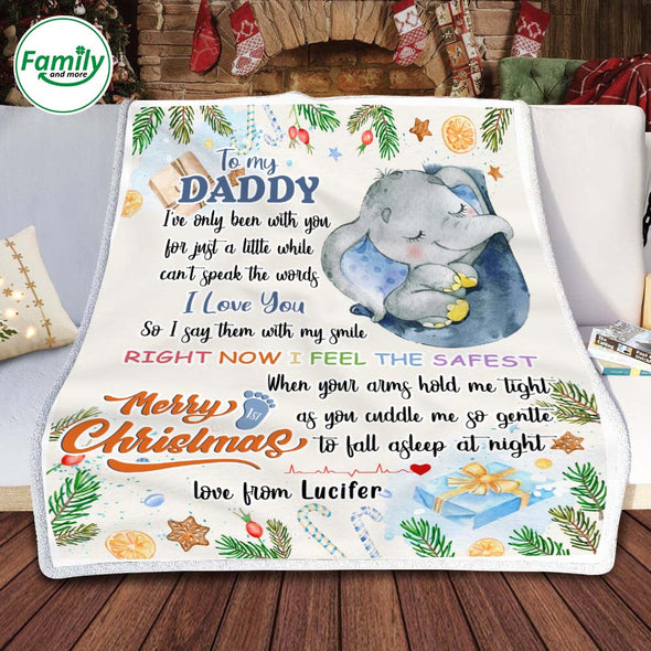 Personalized Gift For Daddy I Love You Merry 1st Christmas Blanket - NT-HB1811224