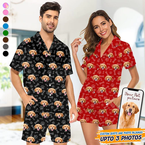 Custom Photo Dog Cat Short Pajamas Christmas Gift_NT101222