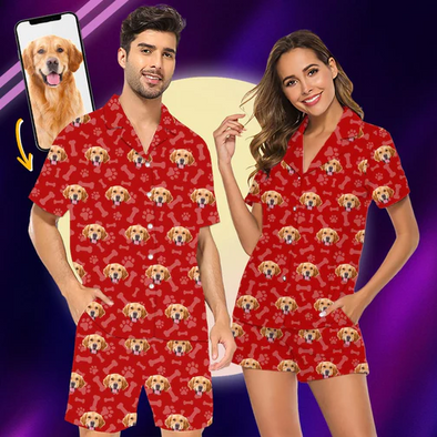 Custom Photo Dog Cat Short Pajamas Christmas Gift_NT101222