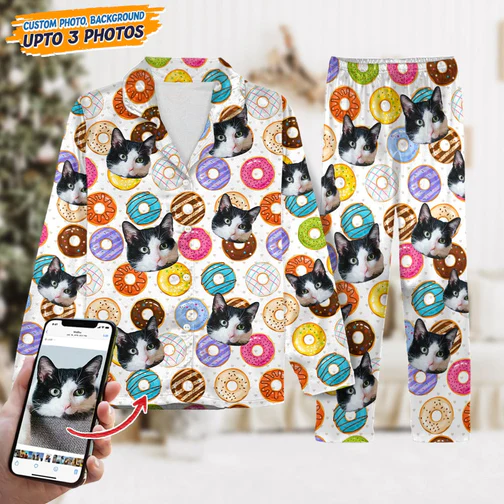 Custom Photo Tie Dye Background Cat Pajamas_NT021222
