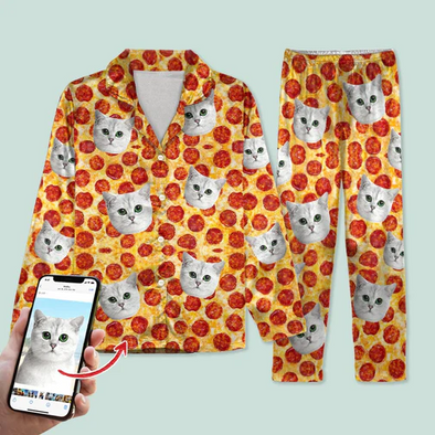 Custom Photo Tie Dye Background Cat Pajamas_NT021222