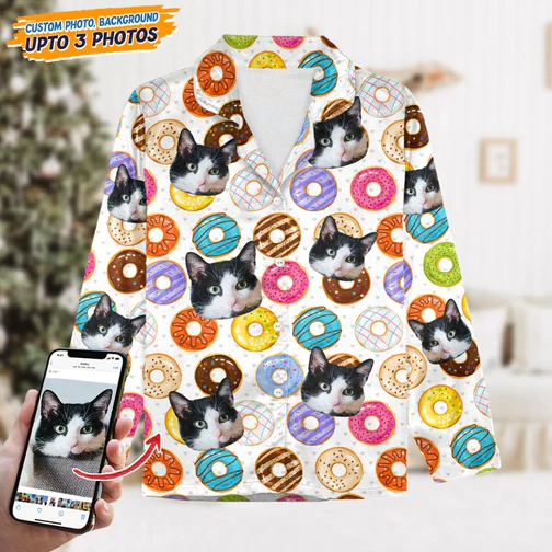 Custom Photo Tie Dye Background Cat Pajamas_NT021222