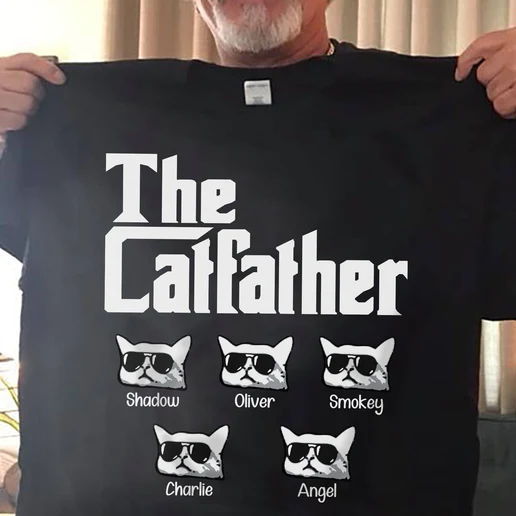 Gift For Cat Lovers The Catfather Personalized Custom Cat Dad Shirt T-Shirt - NT281122